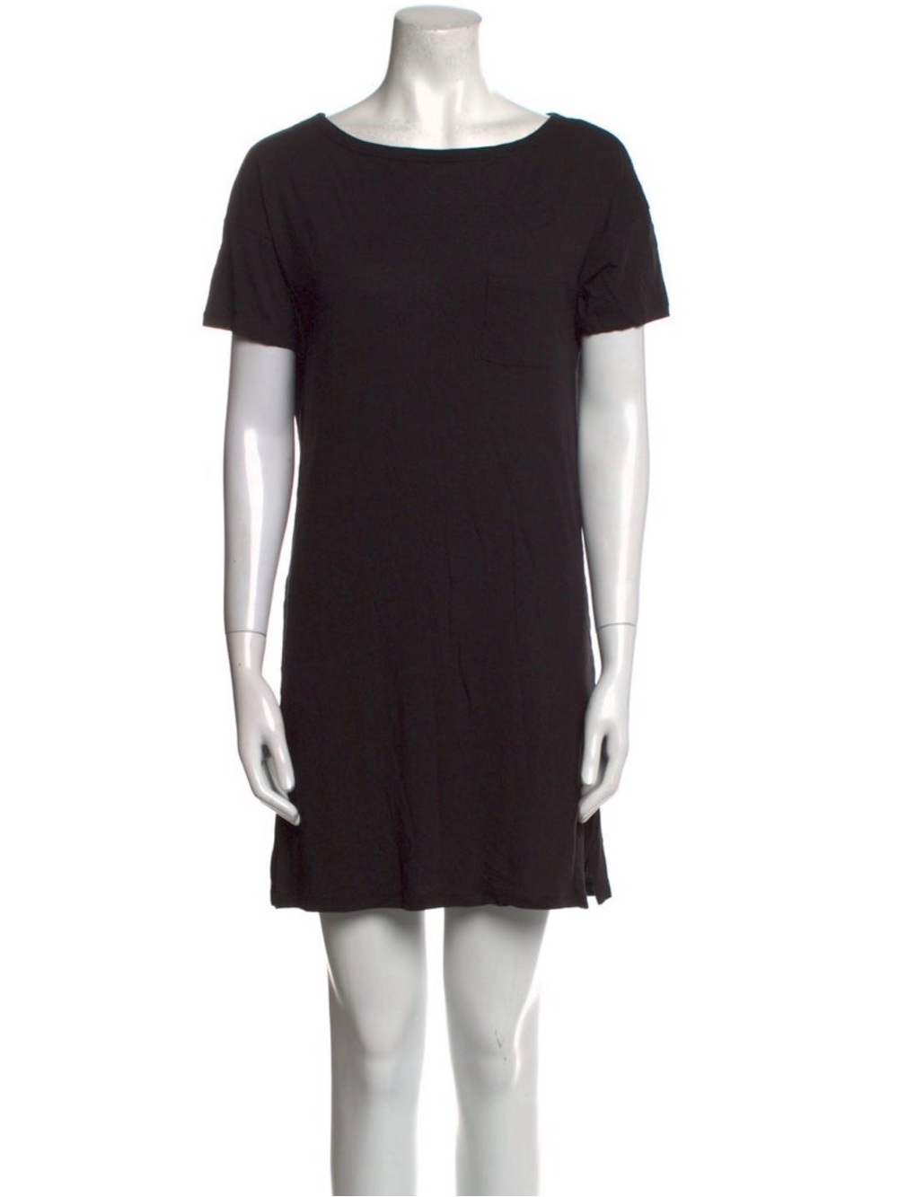 T by Alexander Wang Black Short Sleeve T Shirt Pocket Dress